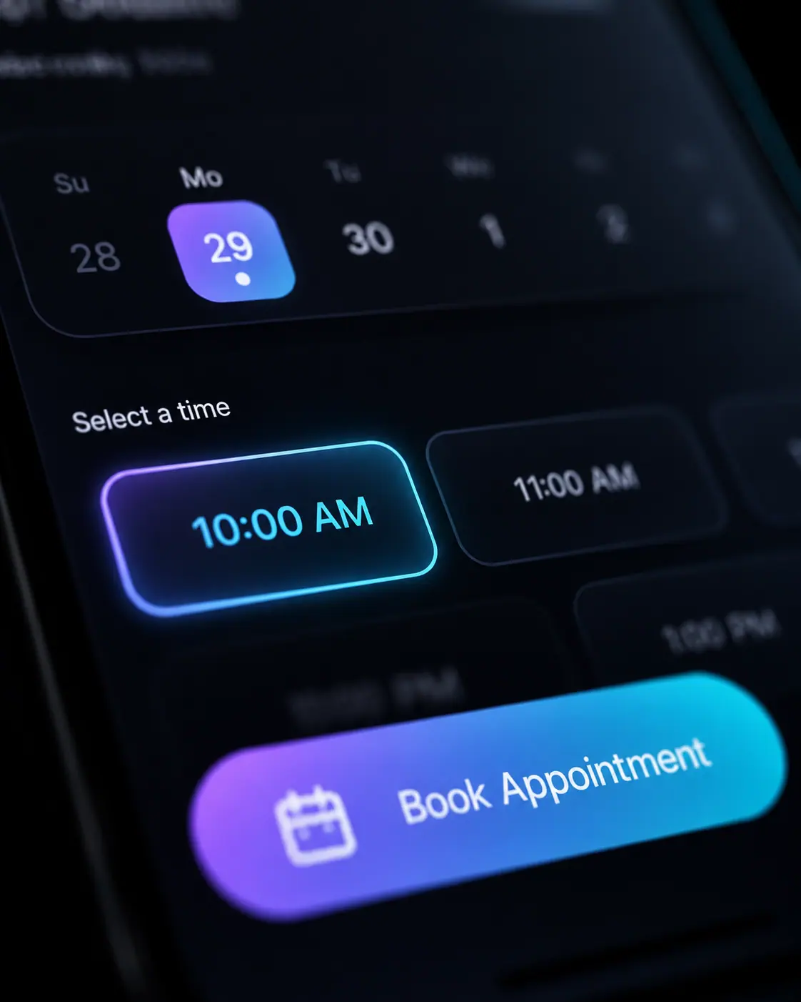 Detail of a mobile site interface built by Iotatron